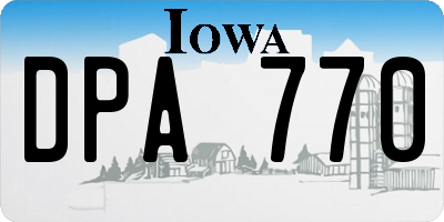 IA license plate DPA770