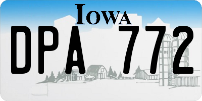 IA license plate DPA772