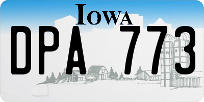 IA license plate DPA773
