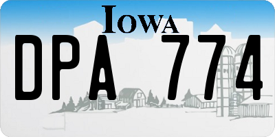 IA license plate DPA774