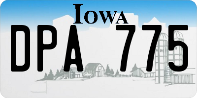 IA license plate DPA775