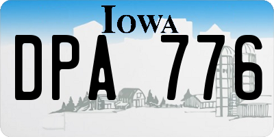 IA license plate DPA776