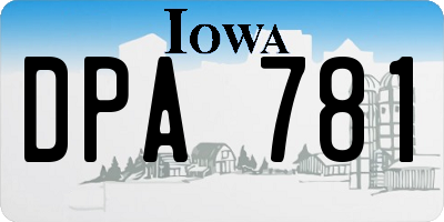 IA license plate DPA781