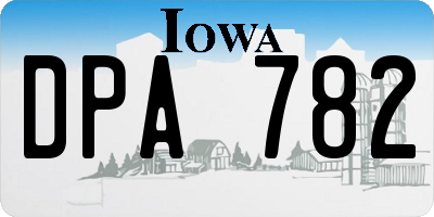 IA license plate DPA782