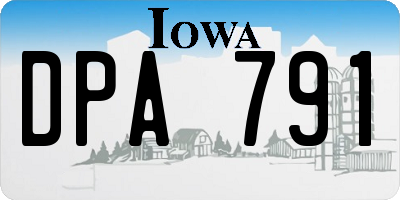 IA license plate DPA791