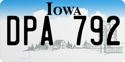 IA license plate DPA792