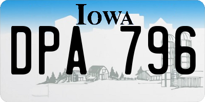 IA license plate DPA796