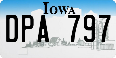 IA license plate DPA797