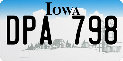 IA license plate DPA798