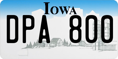 IA license plate DPA800