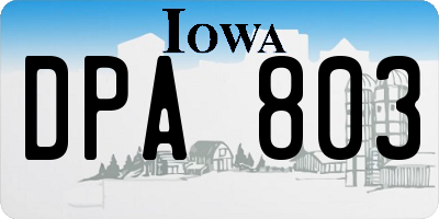 IA license plate DPA803