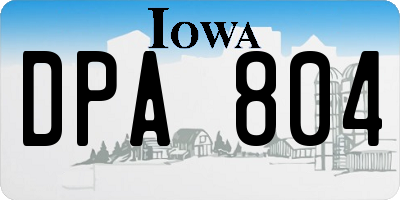 IA license plate DPA804