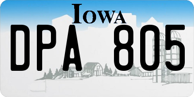 IA license plate DPA805