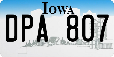 IA license plate DPA807