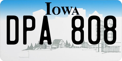 IA license plate DPA808