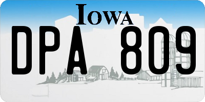 IA license plate DPA809