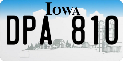 IA license plate DPA810
