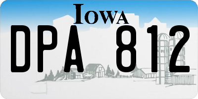 IA license plate DPA812