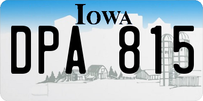 IA license plate DPA815