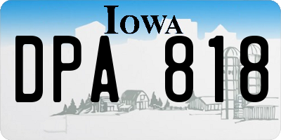 IA license plate DPA818