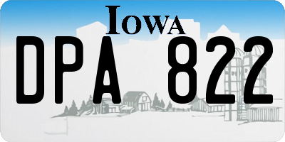 IA license plate DPA822