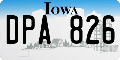 IA license plate DPA826