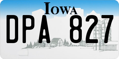IA license plate DPA827