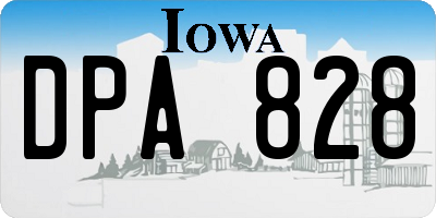 IA license plate DPA828