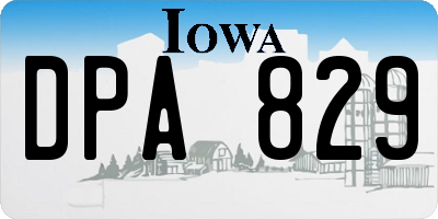 IA license plate DPA829
