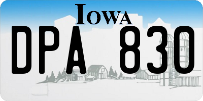 IA license plate DPA830