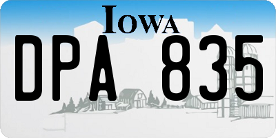 IA license plate DPA835