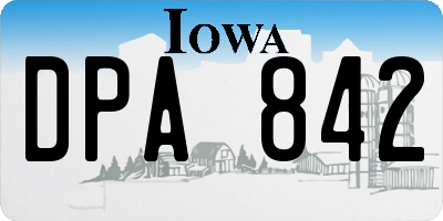 IA license plate DPA842