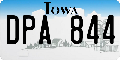 IA license plate DPA844
