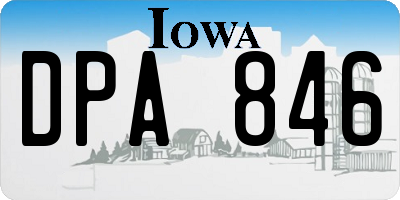 IA license plate DPA846
