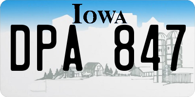IA license plate DPA847