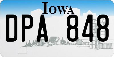 IA license plate DPA848