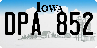 IA license plate DPA852