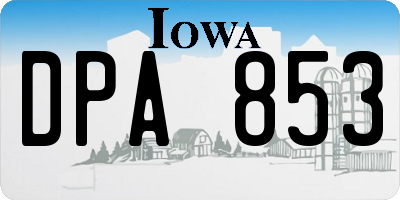 IA license plate DPA853