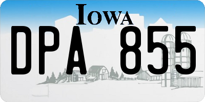 IA license plate DPA855