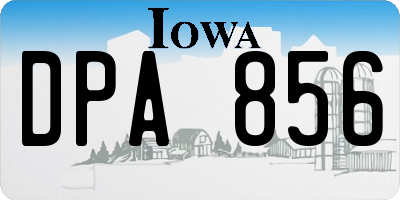 IA license plate DPA856