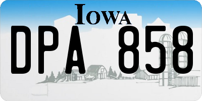 IA license plate DPA858