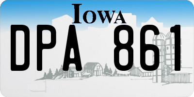 IA license plate DPA861