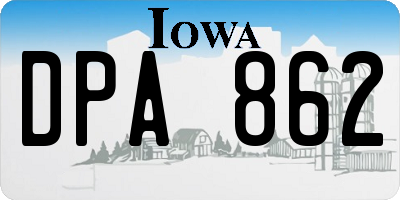 IA license plate DPA862
