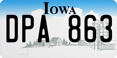 IA license plate DPA863
