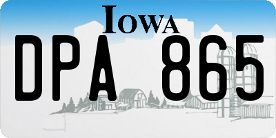 IA license plate DPA865