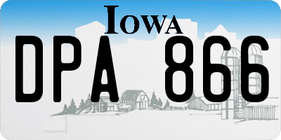 IA license plate DPA866