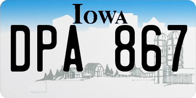 IA license plate DPA867