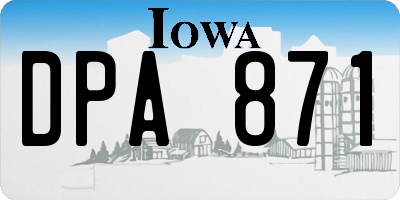 IA license plate DPA871