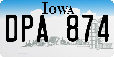 IA license plate DPA874