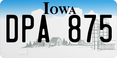 IA license plate DPA875